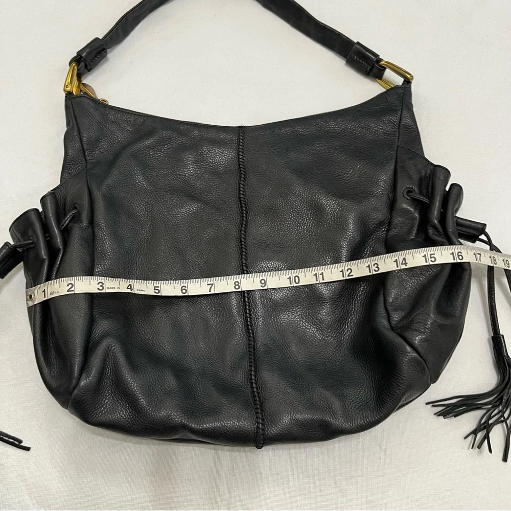 Hobo International Black Leather Fringe Shoulder Bag - Picture 12 of 15